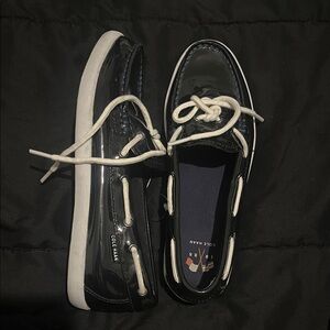 Cole Haan Women's Black Patent Sneakers boat shoes size 7.5